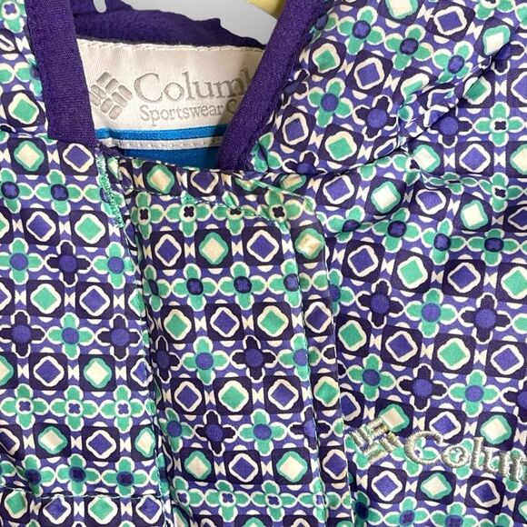 Columbia Bunting Blue Purple Hooded Down Filled Puffer Snow Suit Baby 3-6 Months - Picture 8 of 12
